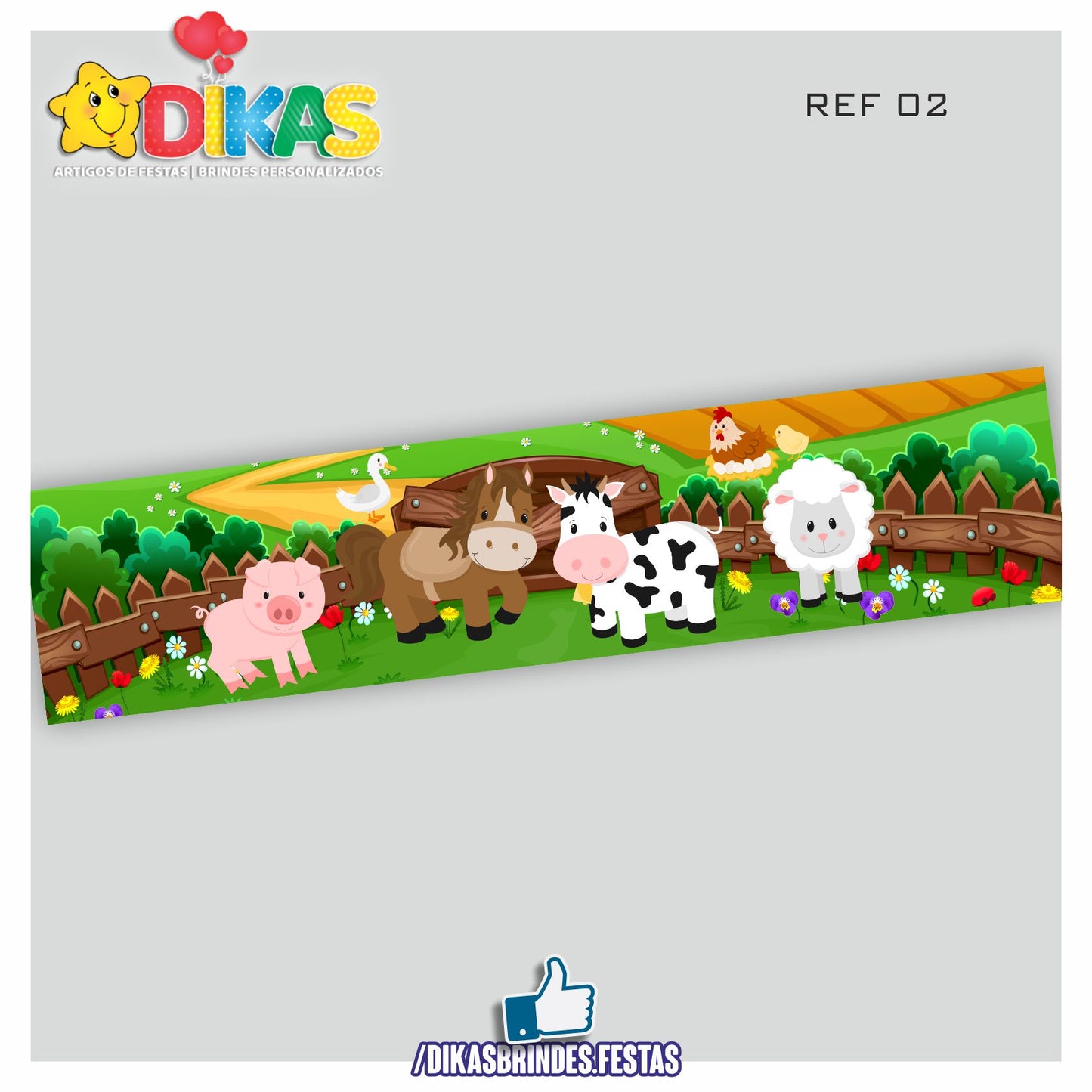 FAIXA TEMÁTICA E/OU PERSONALIZADA - ANIMAIS DA QUINTA