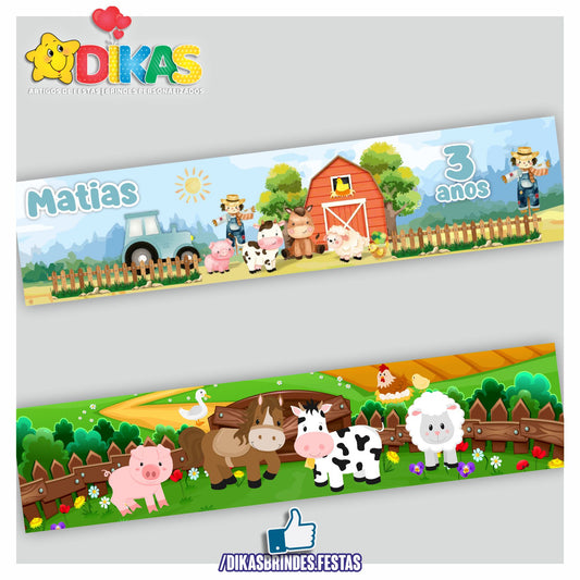 FAIXA TEMÁTICA E/OU PERSONALIZADA - ANIMAIS DA QUINTA