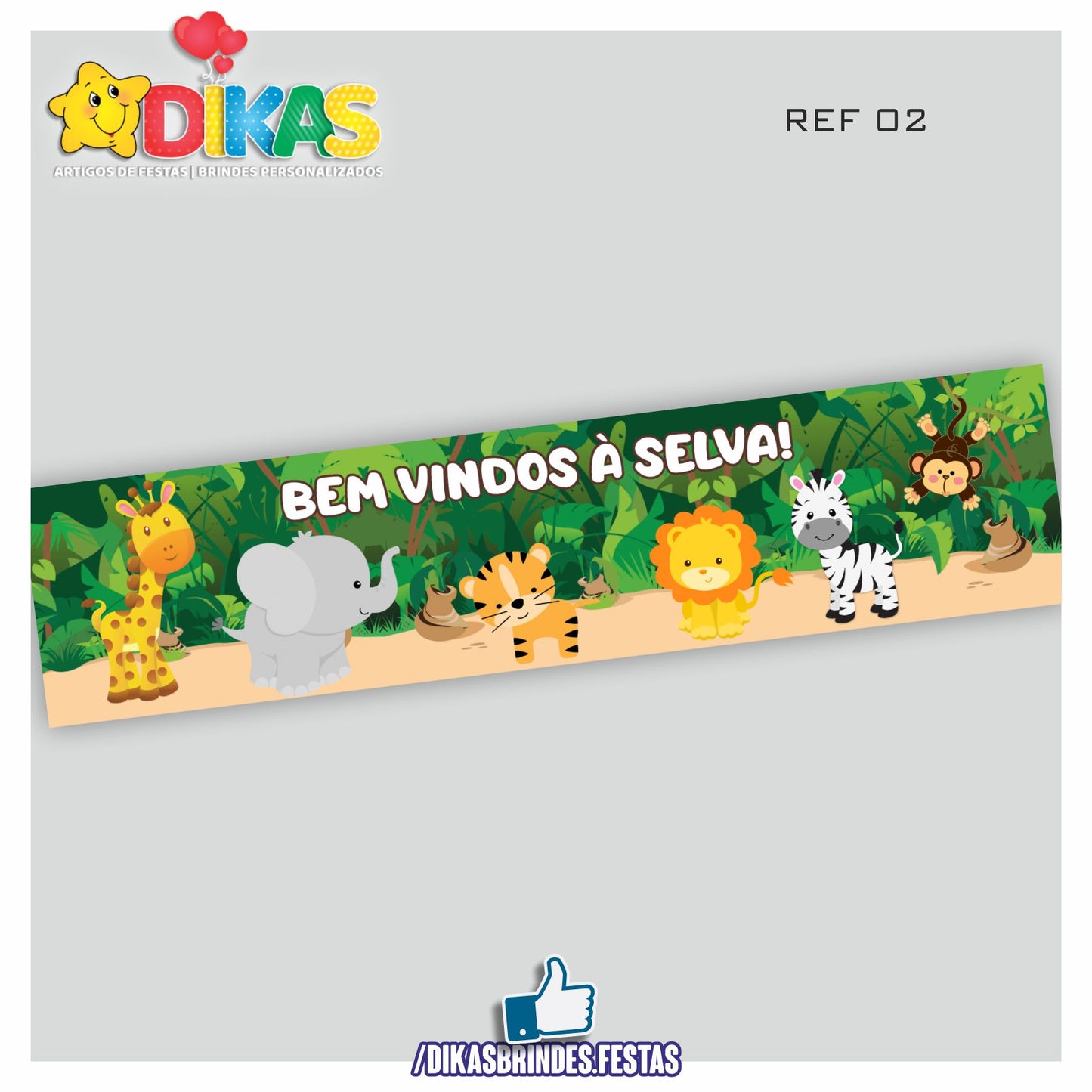 FAIXA TEMÁTICA E/OU PERSONALIZADA - ANIMAIS DA SELVA