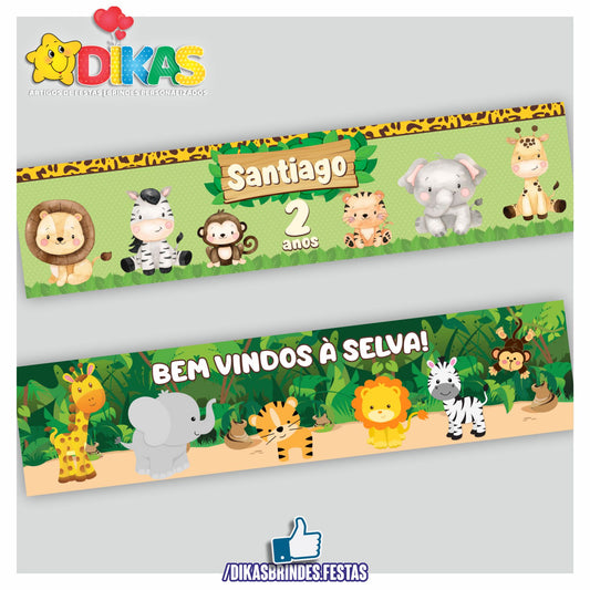 FAIXA TEMÁTICA E/OU PERSONALIZADA - ANIMAIS DA SELVA