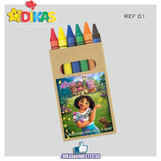 CAIXA DE LÁPIS DE CERA PERSONALIZADA - ENCANTO