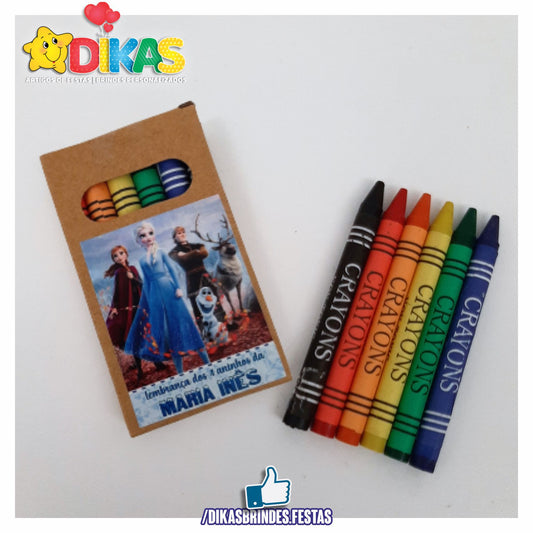 CAIXA DE LÁPIS DE CERA PERSONALIZADA - FROZEN