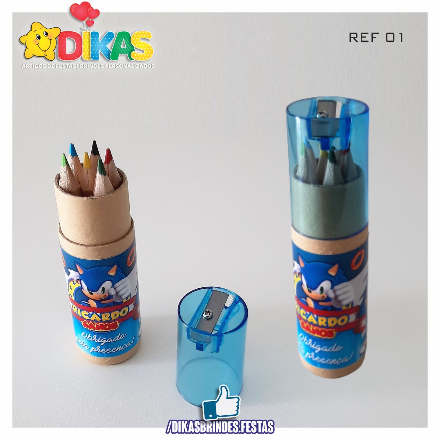 ESTOJO PERSONALIZADO LÁPIS E AFIA - SONIC