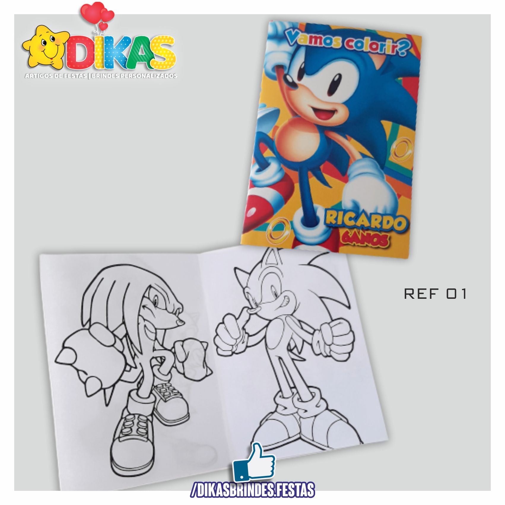 Livro de pintar Sonic  Brinquedos e Artigos de Criança - Patrulha