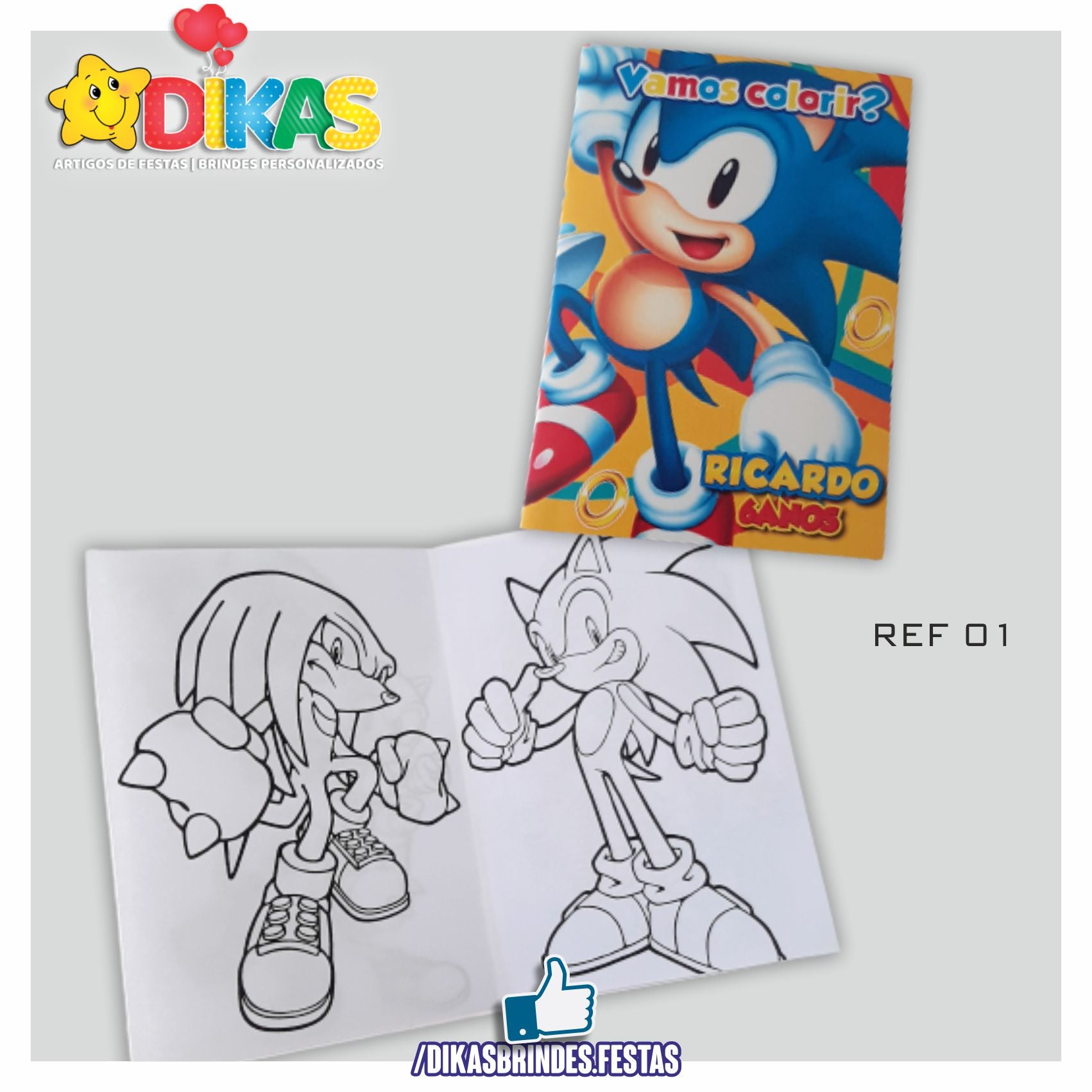 LIVRINHO PARA COLORIR - SONIC – dikasbrindes