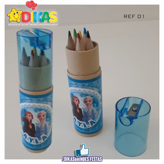 ESTOJO PERSONALIZADO LÁPIS E AFIA - FROZEN