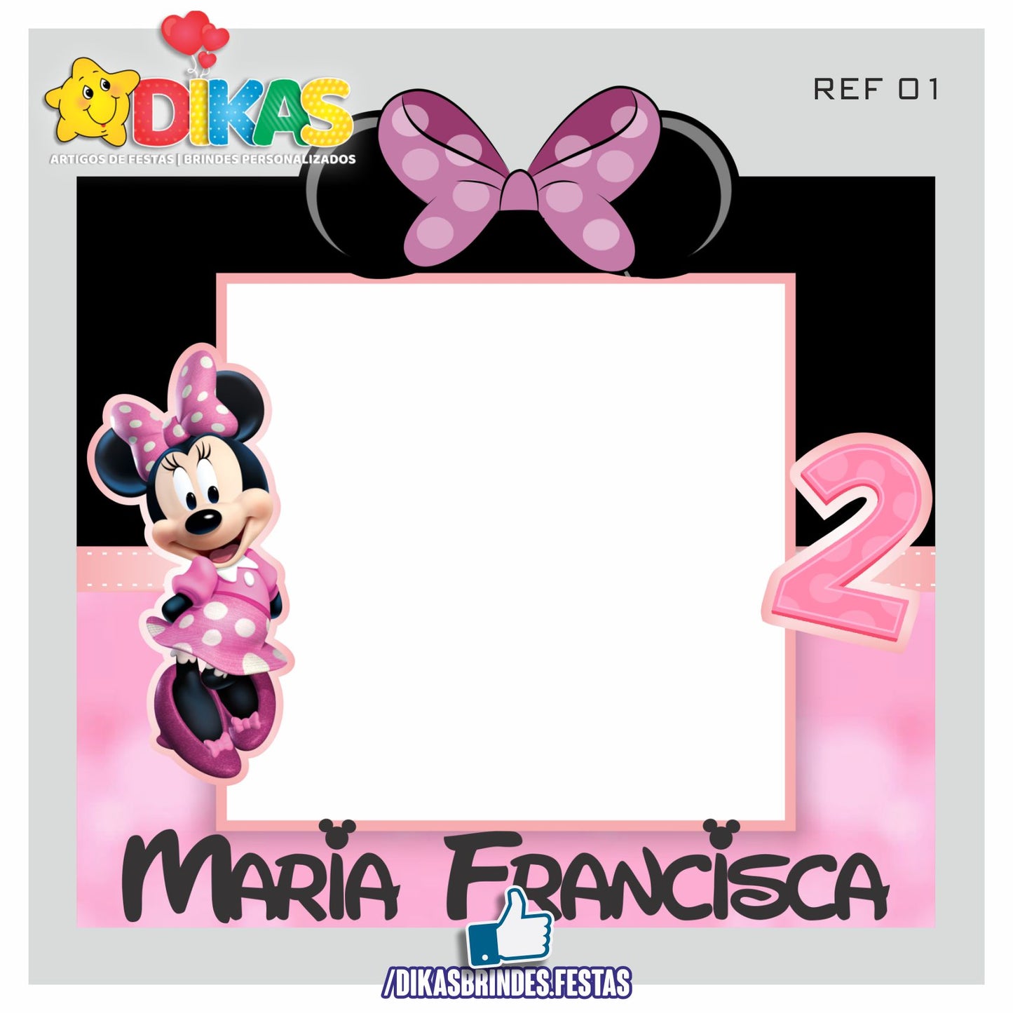 MOLDURA PARA FOTOS - MINNIE ROSA