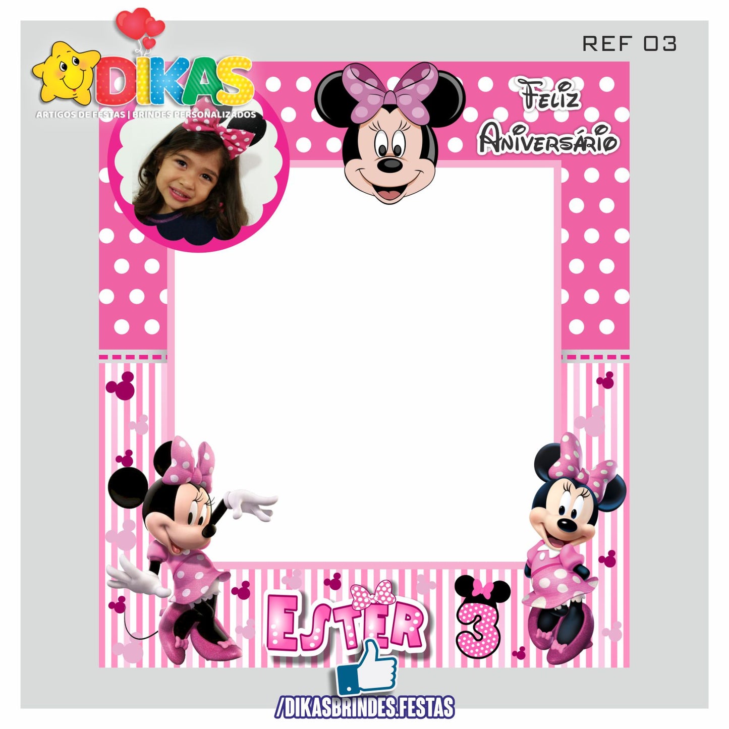 MOLDURA PARA FOTOS - MINNIE ROSA