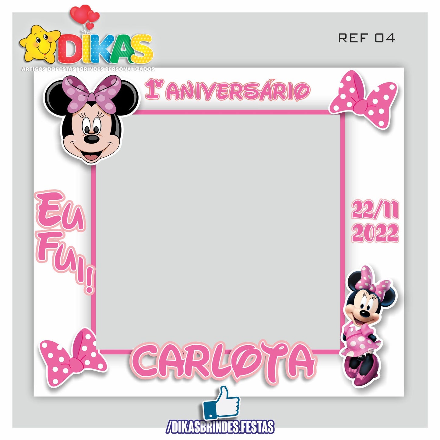 MOLDURA PARA FOTOS - MINNIE ROSA