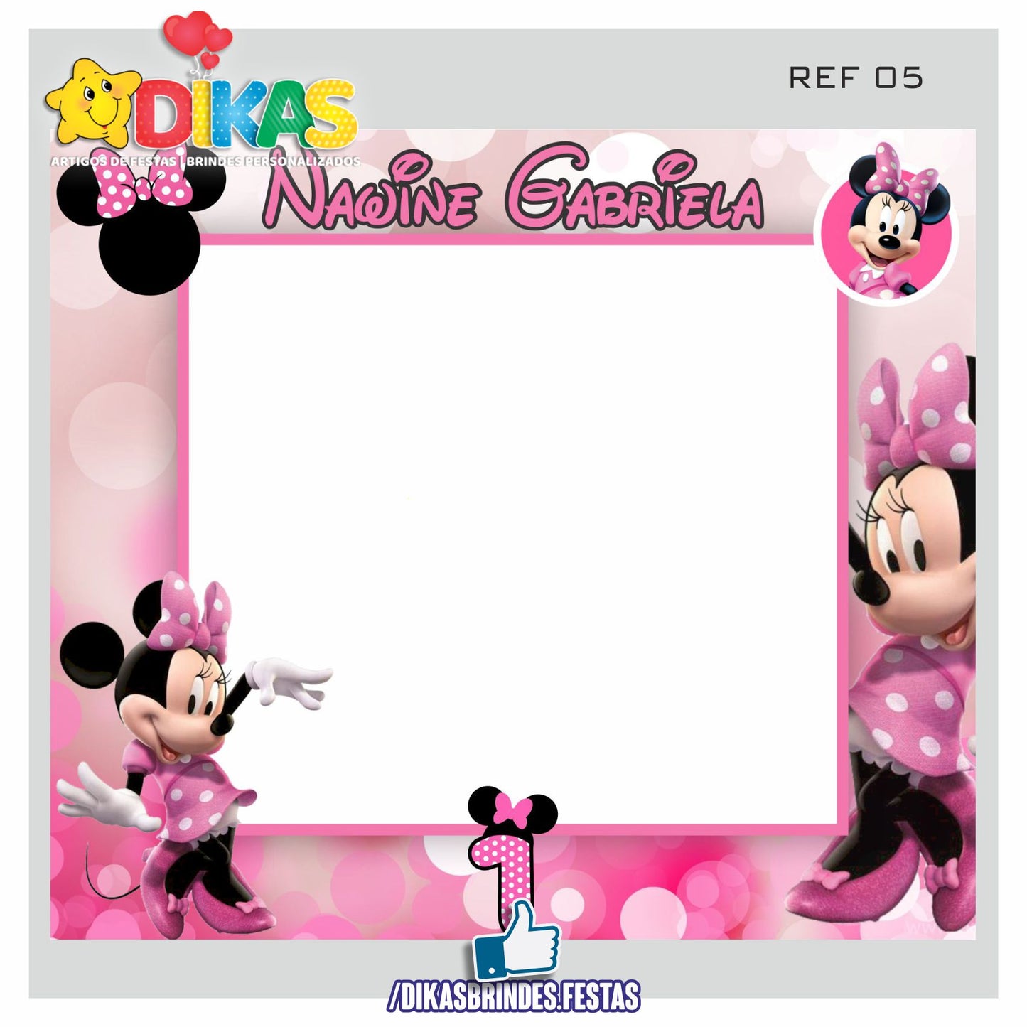 MOLDURA PARA FOTOS - MINNIE ROSA