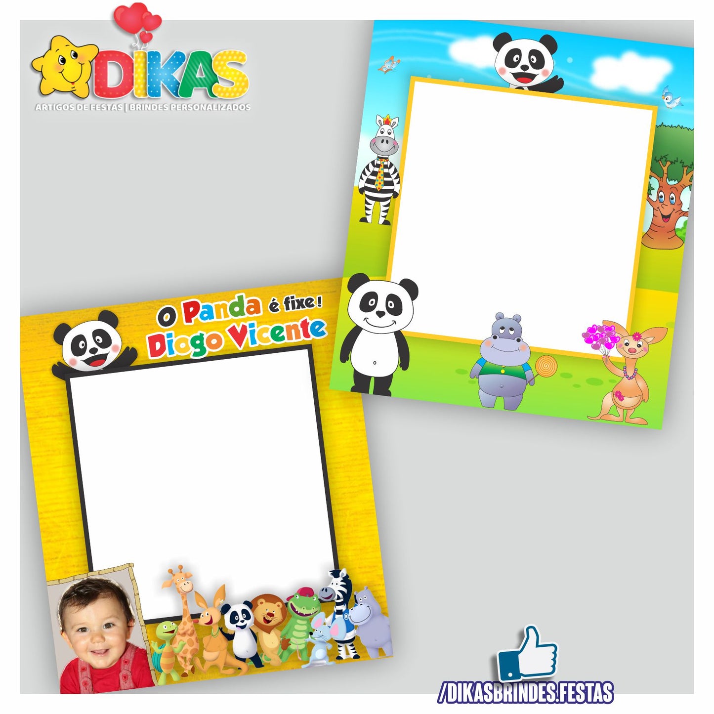 MOLDURA PARA FOTOS - PANDA e os AMIGOS