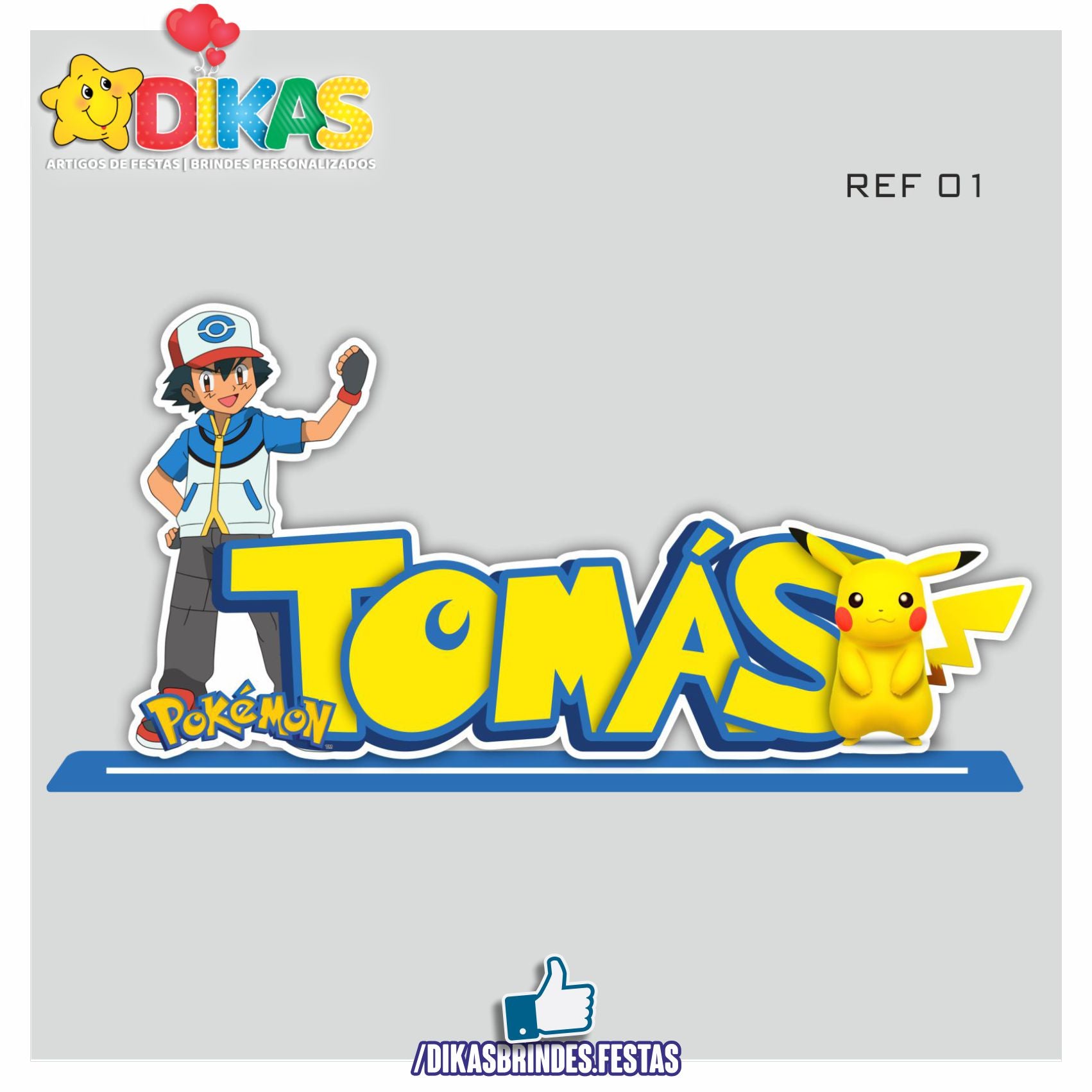 NOME DECORATIVO - POKÉMON – dikasbrindes