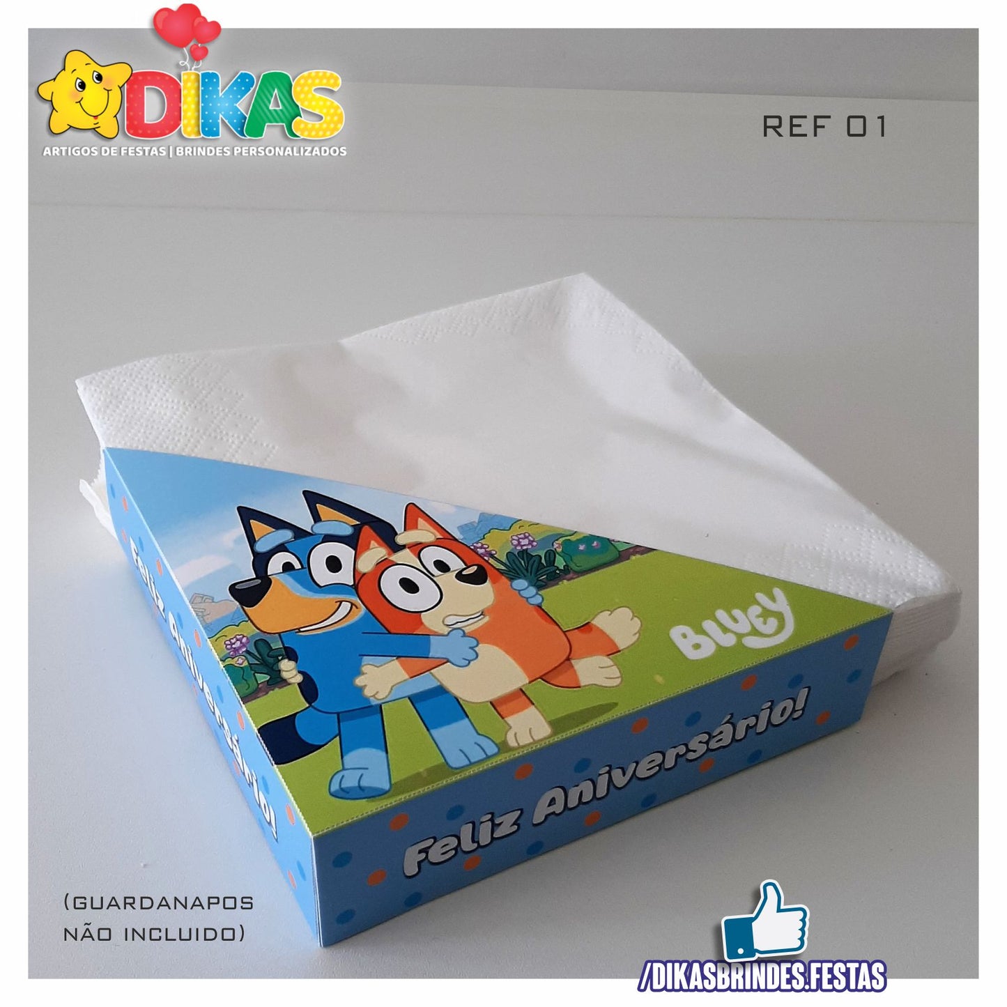 PORTA-GUARDANAPO EM PAPEL - BLUEY