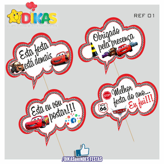PLAQUINHAS DIVERTIDAS P/ FOTOS - CARS