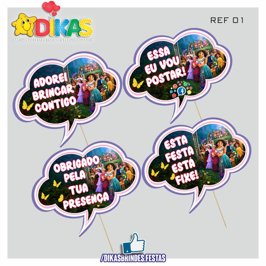 PLAQUINHAS DIVERTIDAS P/ FOTOS - ENCANTO