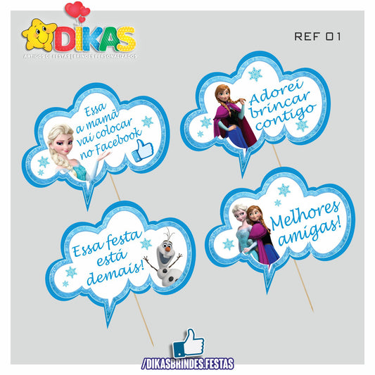 PLAQUINHAS DIVERTIDAS P/ FOTOS - FROZEN