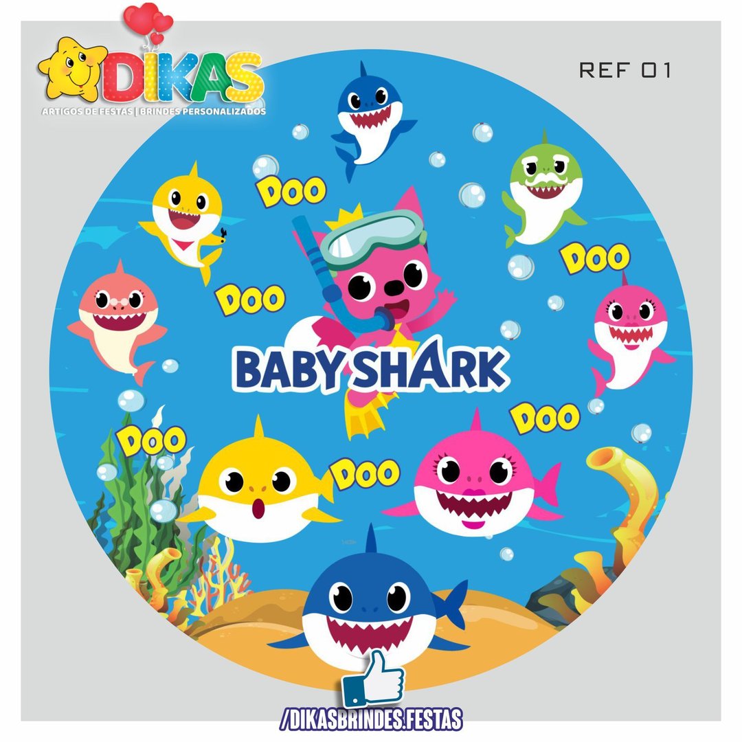 PAINEL CENÁRIO REDONDO - BABY SHARK
