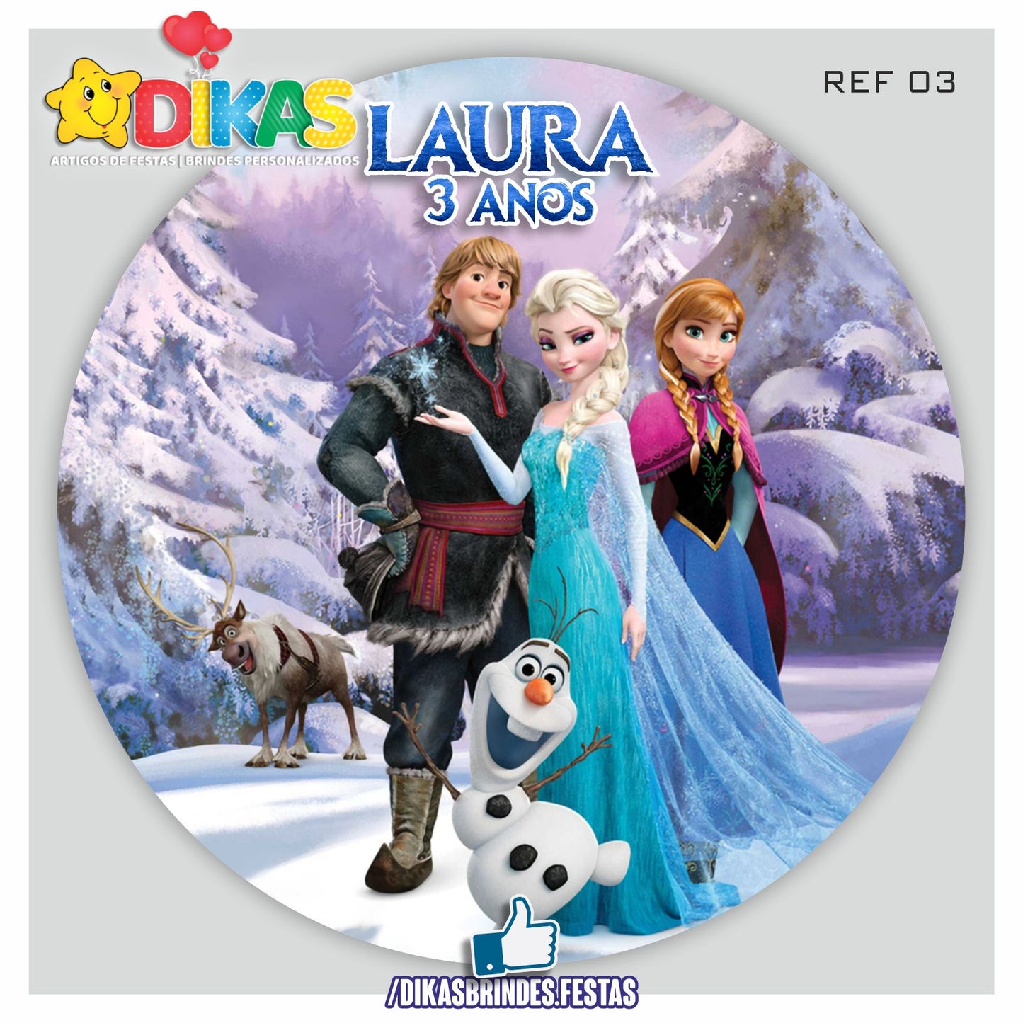 PAINEL CENÁRIO REDONDO - FROZEN