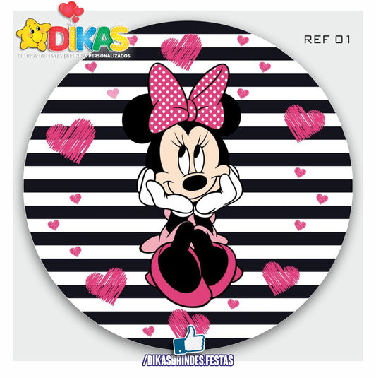 PAINEL CENÁRIO REDONDO - MINNIE ROSA