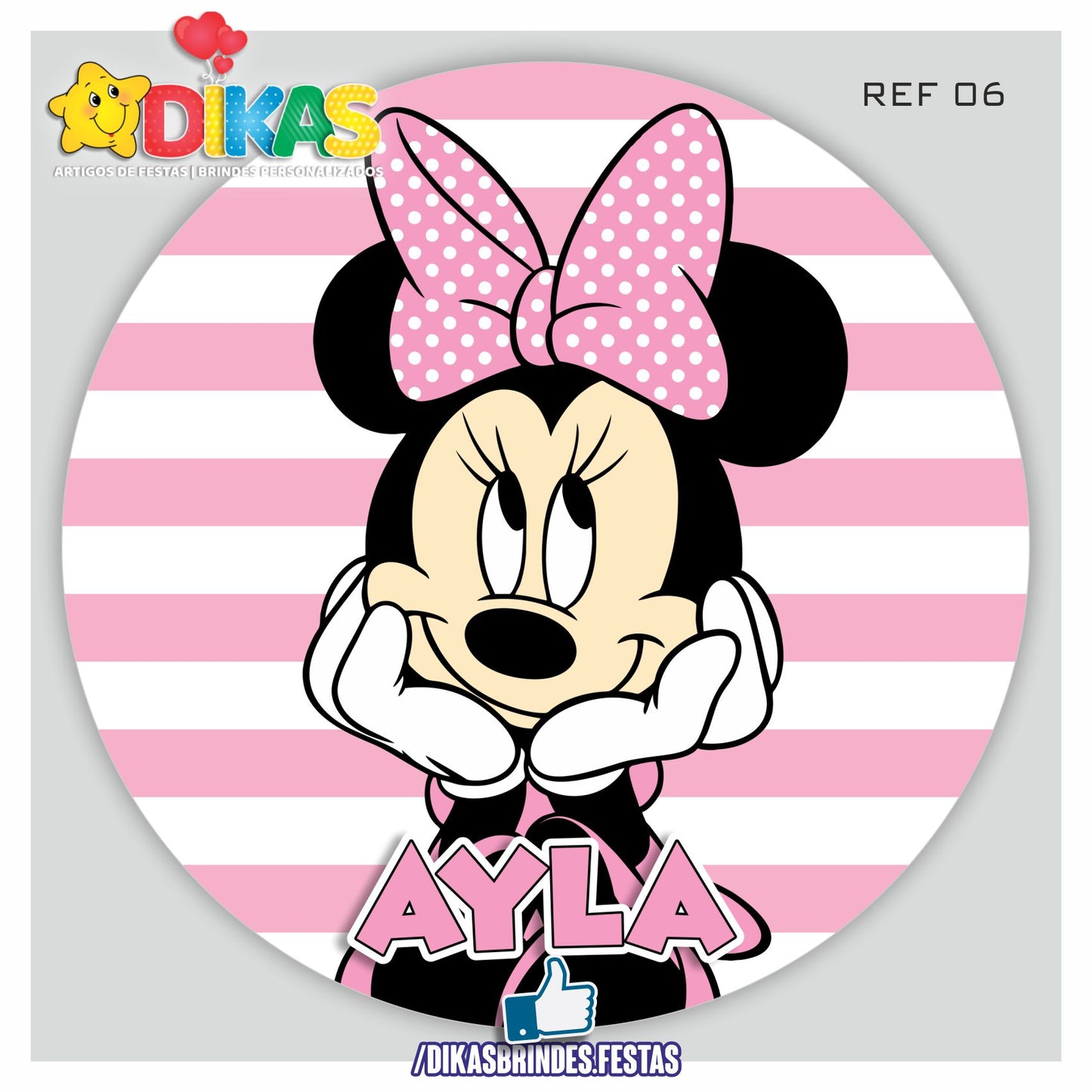 PAINEL CENÁRIO REDONDO - MINNIE ROSA