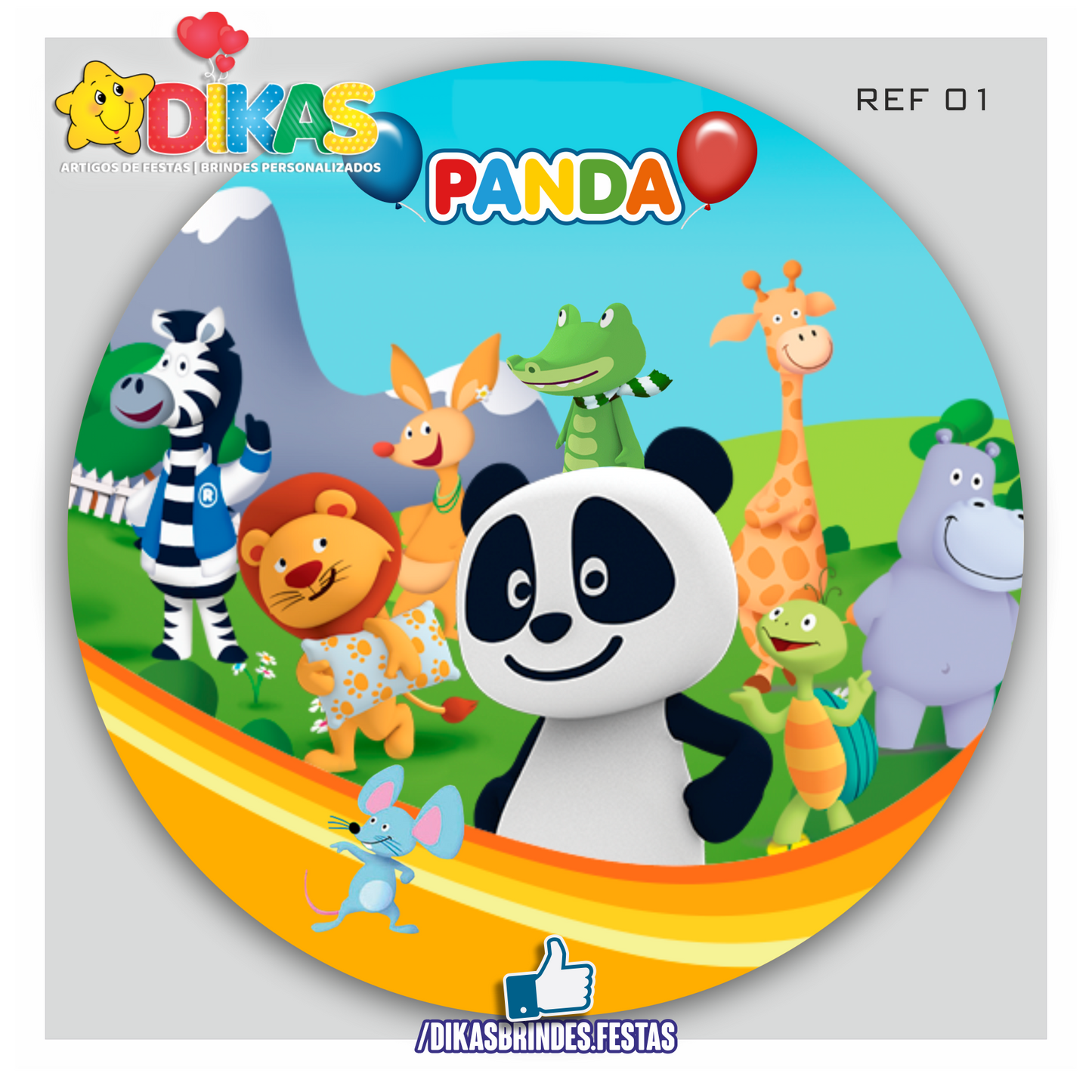 PAINEL CENÁRIO REDONDO - PANDA e os AMIGOS