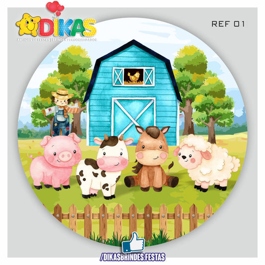 PAINEL CENÁRIO REDONDO - ANIMAIS DA QUINTA