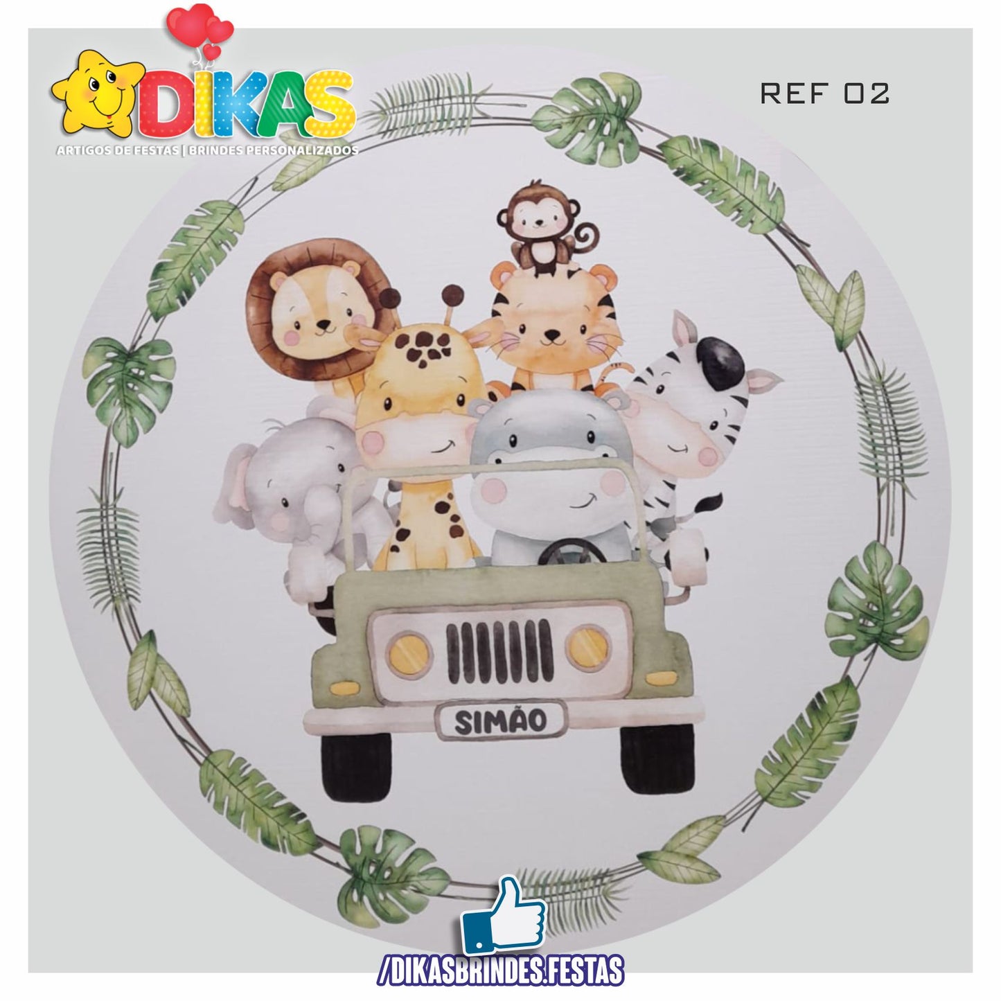 PAINEL CENÁRIO REDONDO - ANIMAIS DA SELVA