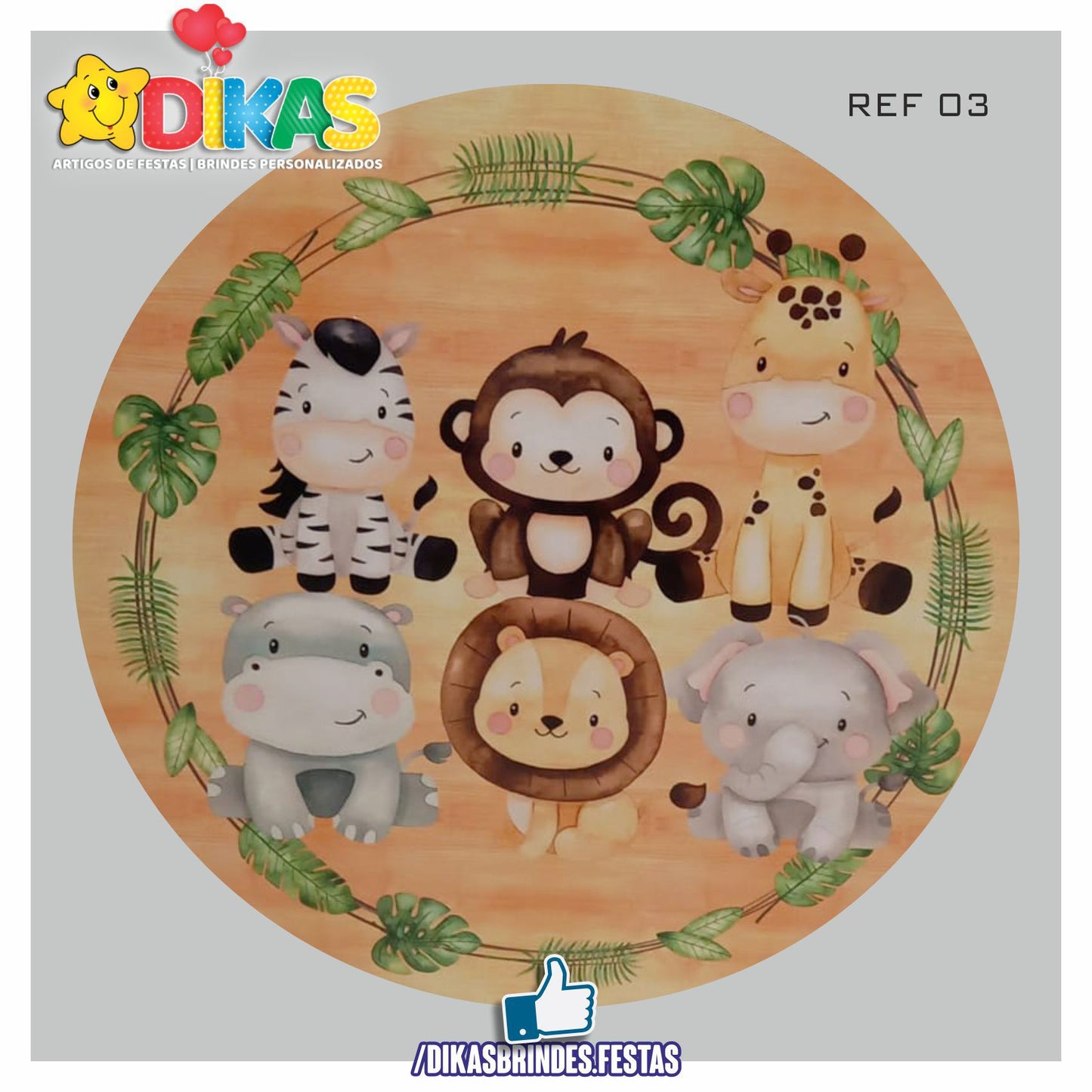 PAINEL CENÁRIO REDONDO - ANIMAIS DA SELVA