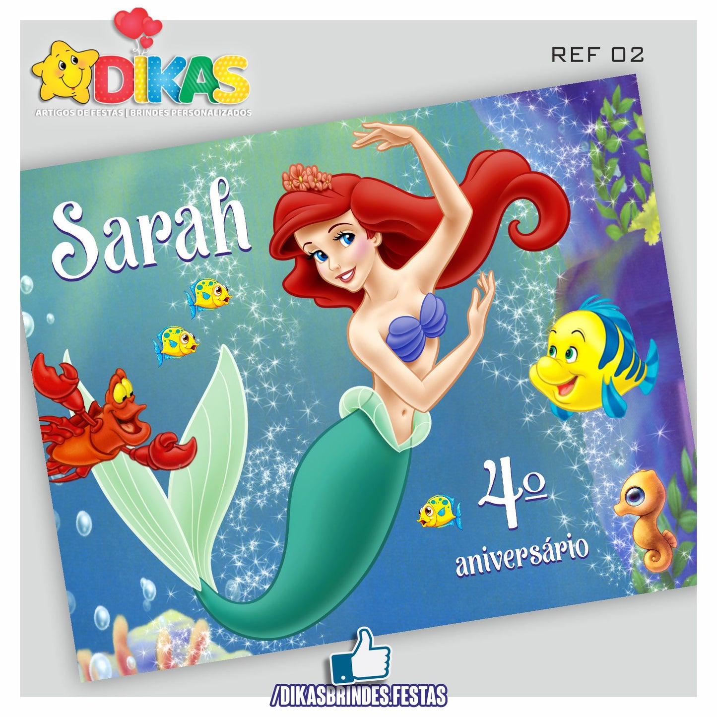 PAINEL TEMÁTICO E/OU PERSONALIZADO - PEQUENA SEREIA