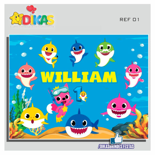PAINEL TEMÁTICO E/OU PERSONALIZADO - BABY SHARK