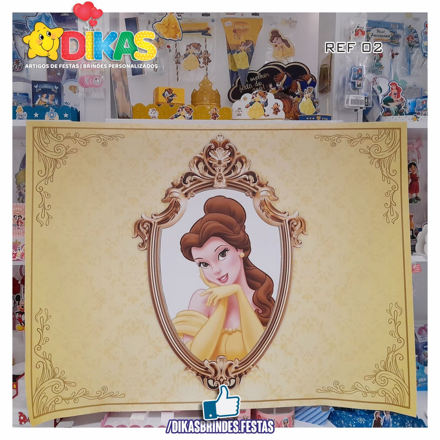 PAINEL TEMÁTICO E/OU PERSONALIZADO - A BELA E A FERA