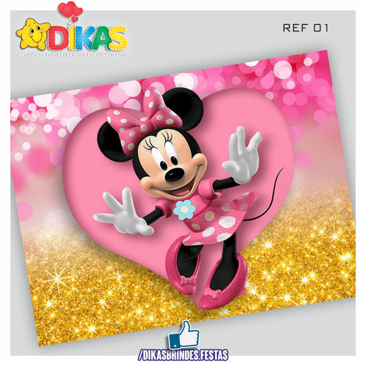 PAINEL TEMÁTICO E/OU PERSONALIZADO - MINNIE ROSA