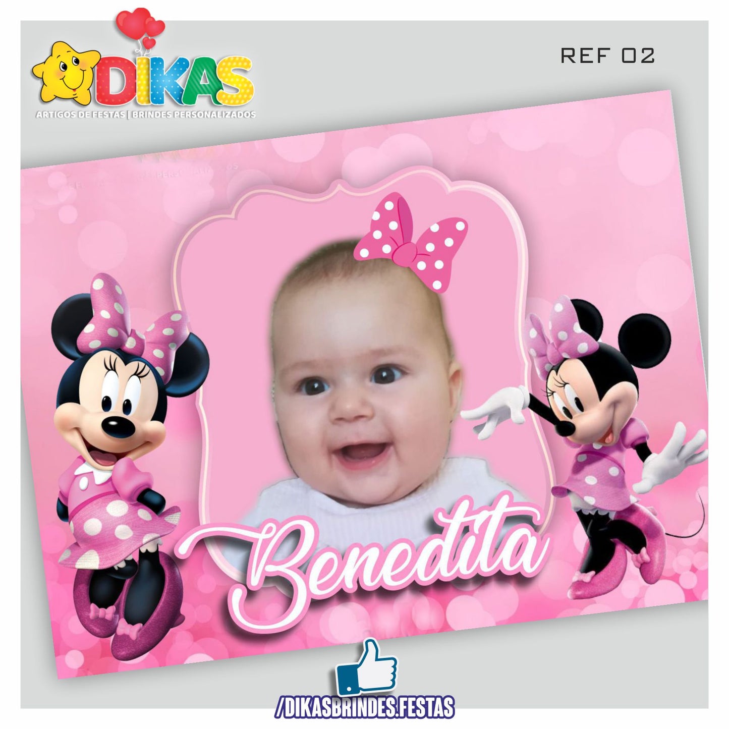 PAINEL TEMÁTICO E/OU PERSONALIZADO - MINNIE ROSA