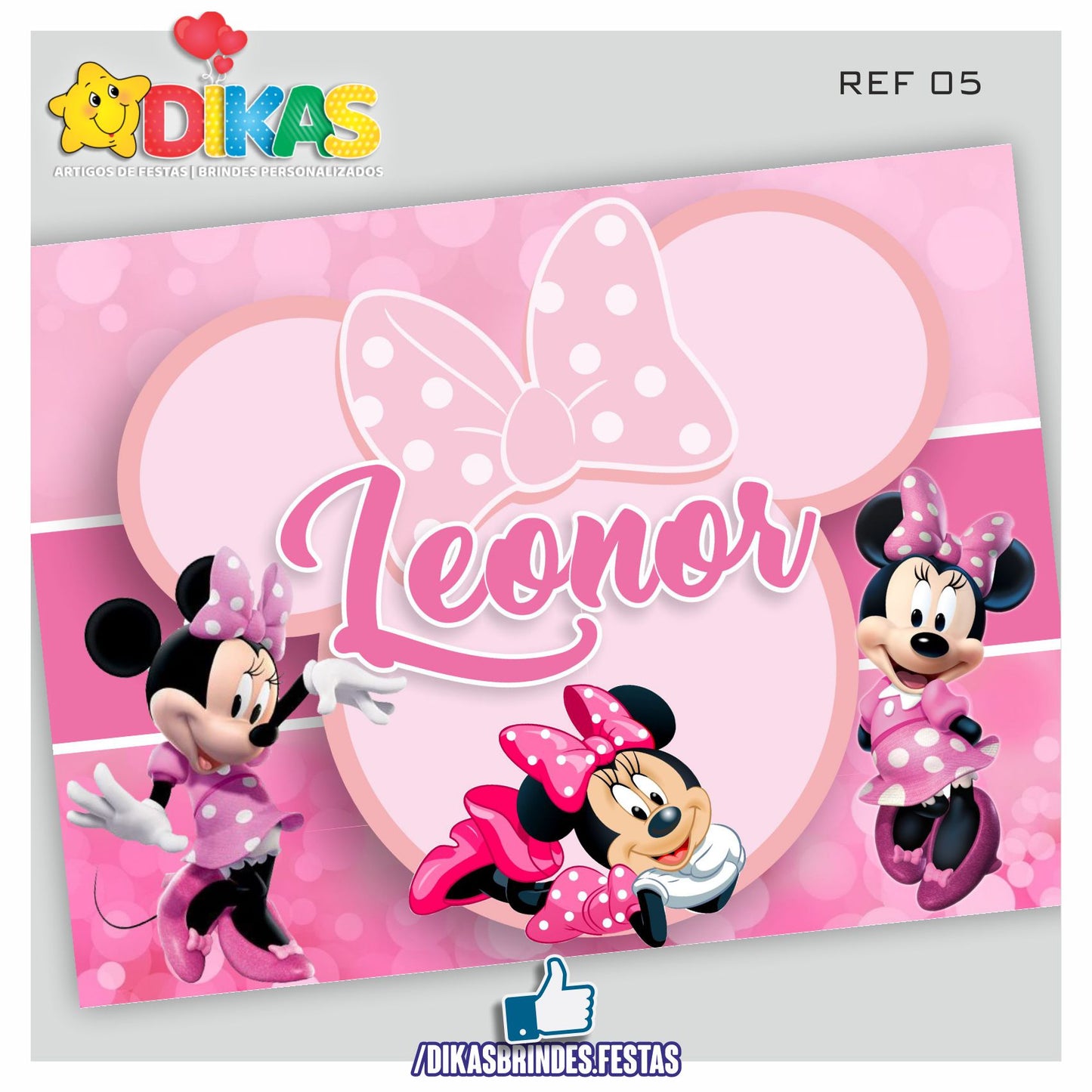 PAINEL TEMÁTICO E/OU PERSONALIZADO - MINNIE ROSA