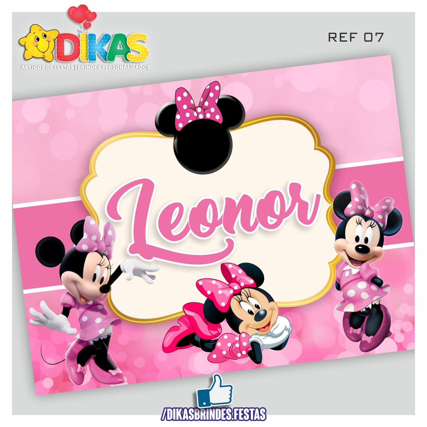 PAINEL TEMÁTICO E/OU PERSONALIZADO - MINNIE ROSA