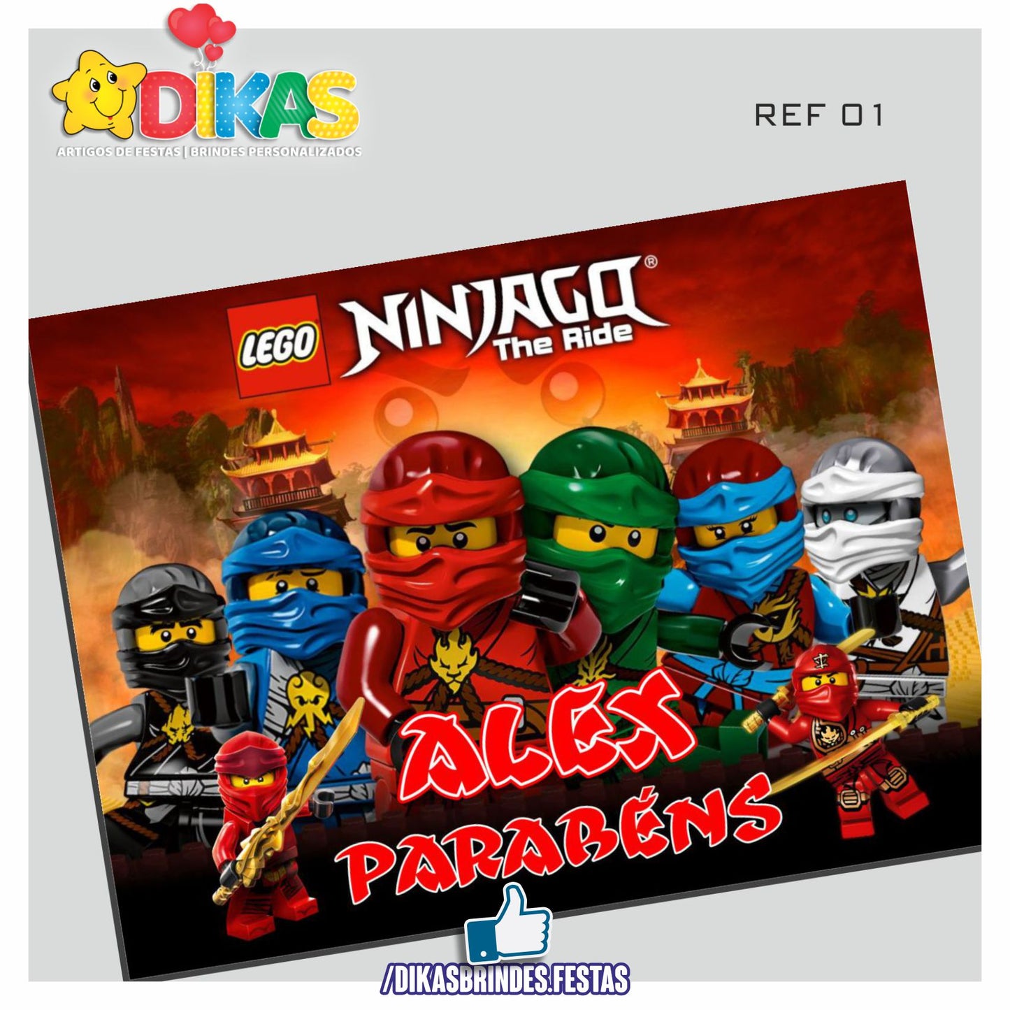 PAINEL TEMÁTICO E/OU PERSONALIZADO - NINJAGO