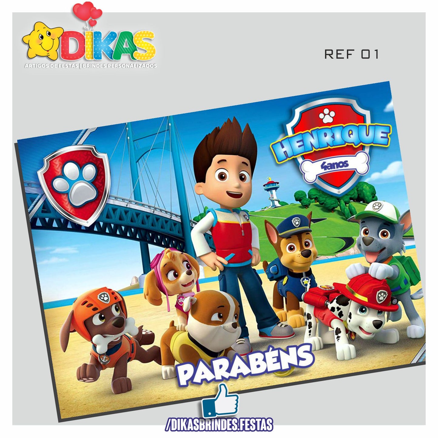 PAINEL TEMÁTICO E/OU PERSONALIZADO - PATRULHA PATA