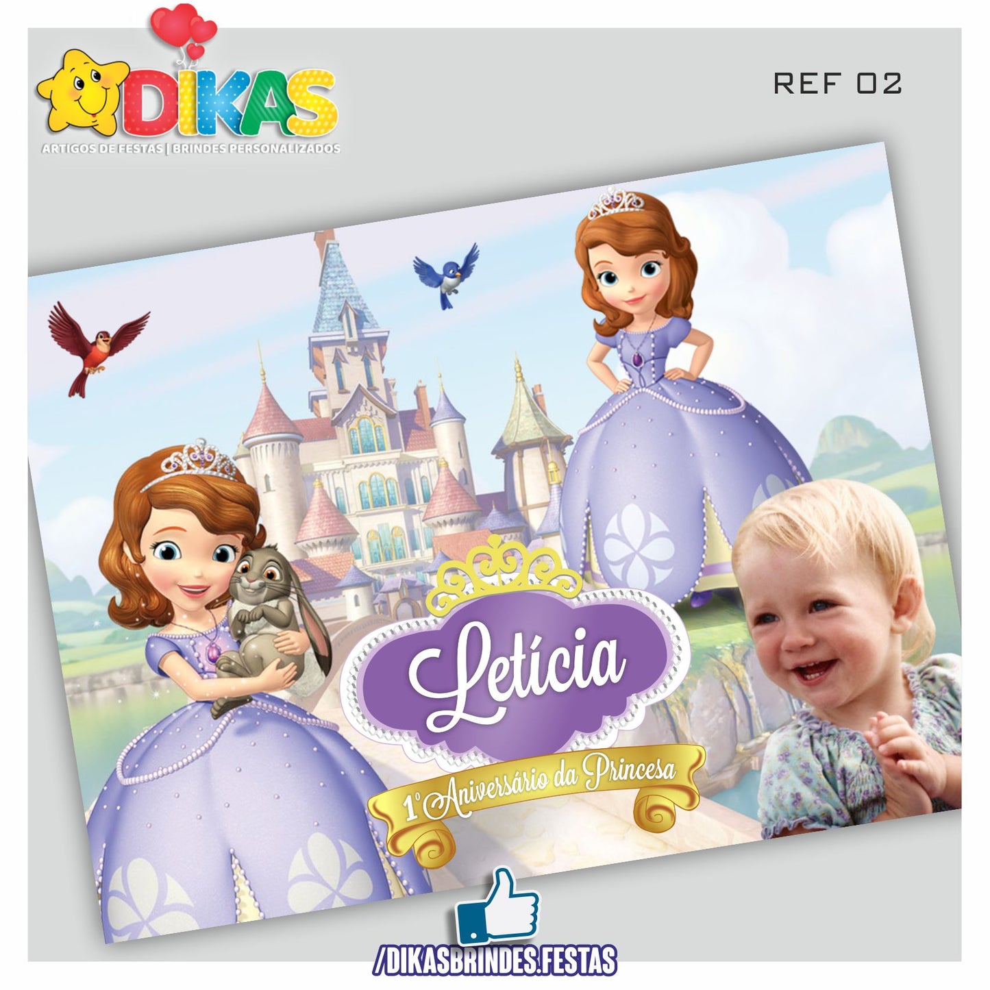 PAINEL TEMÁTICO E/OU PERSONALIZADO - PRINCESA SOFIA
