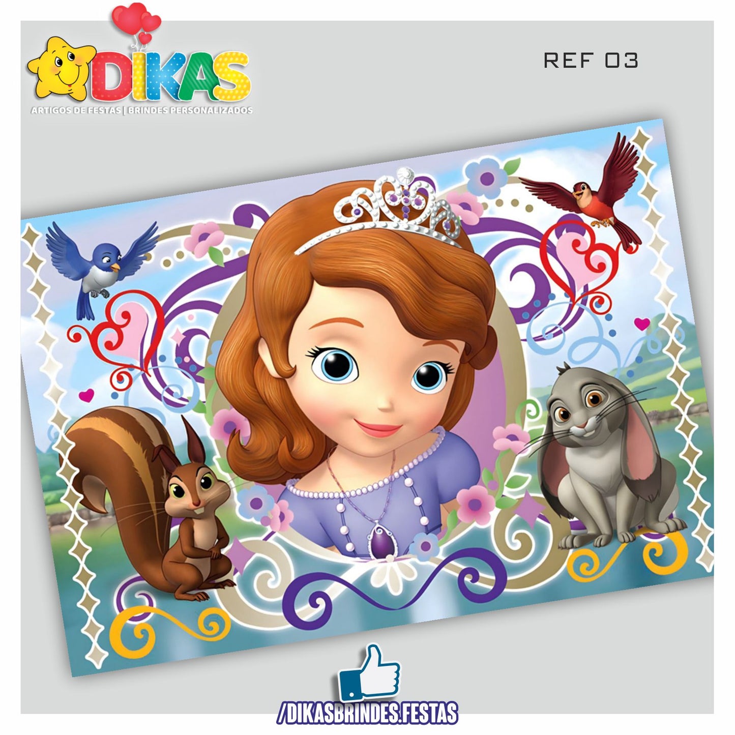 PAINEL TEMÁTICO E/OU PERSONALIZADO - PRINCESA SOFIA