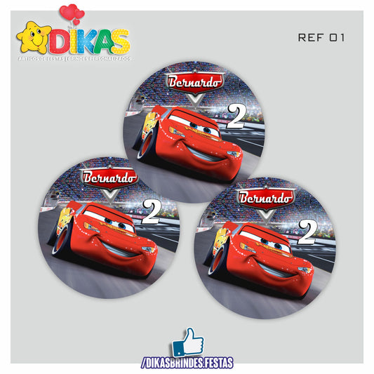 AUTOCOLANTE PERSONALIZADO (40 UNID) - CARS