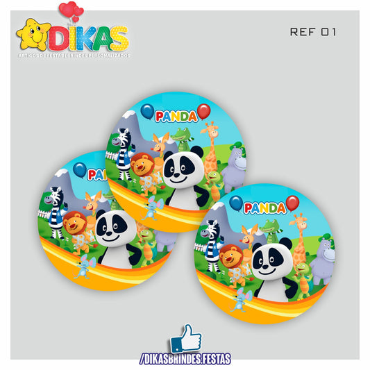 AUTOCOLANTE 5cm - PANDA E OS AMIGOS