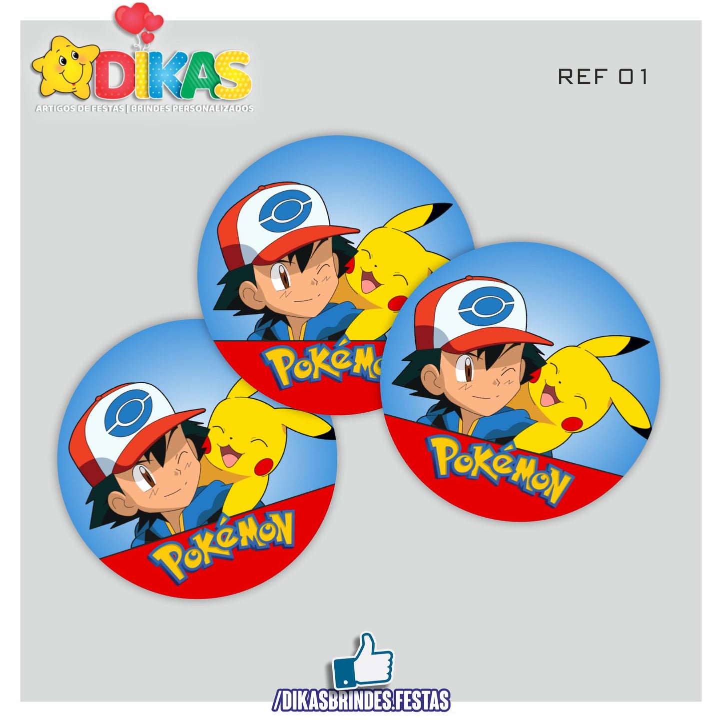 AUTOCOLANTE 5cm - POKÉMON