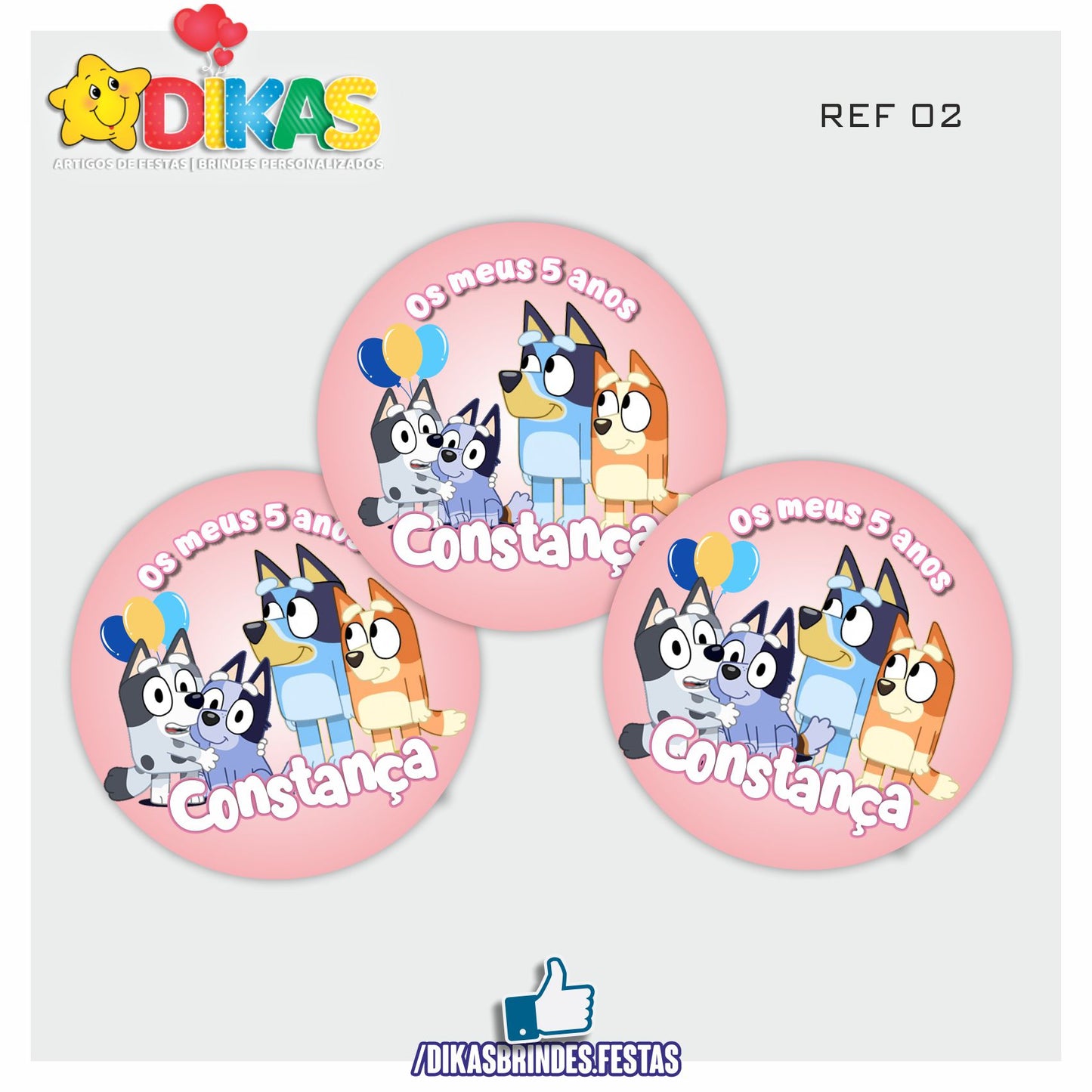 AUTOCOLANTE PERSONALIZADO (40 UNID) - BLUEY