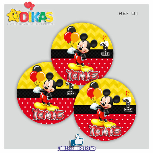 AUTOCOLANTE PERSONALIZADO (40 UNID) - MICKEY