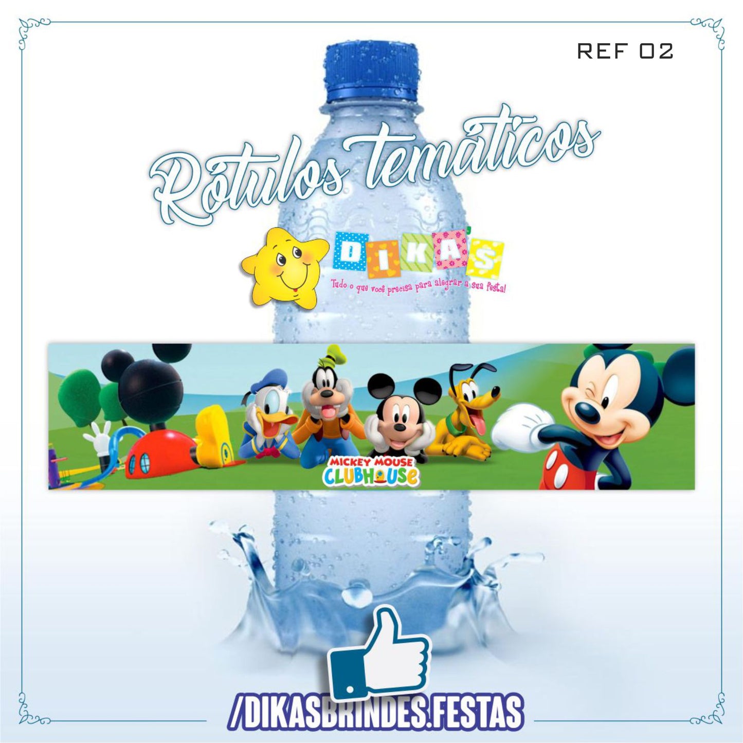 RÓTULO P/ GARRAFA DE ÁGUA - MICKEY