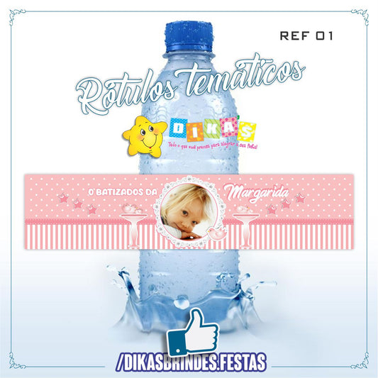 RÓTULO PERSONALIZADO P/ GARRAFA DE ÁGUA - BATIZADO