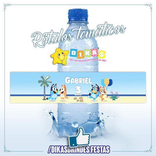 RÓTULO PERSONALIZADO P/ GARRAFA DE ÁGUA - BLUEY