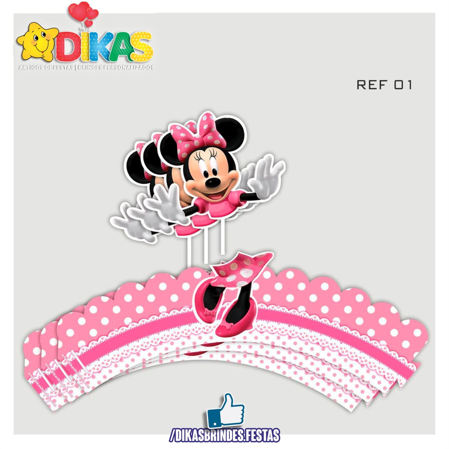 SAIA CUPCAKE + TOPPER - MINNIE ROSA