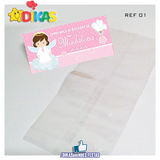 SACO PRENDA C/ TAG PERSONALIZADO - BATIZADO