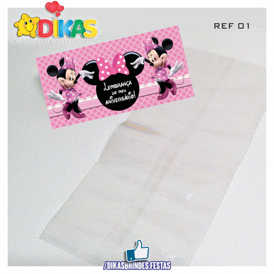 SACO PRENDA C/ TAG (6unid.) - MINNIE ROSA